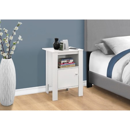 Monarch Specialties Accent Table - White Night Stand With Storage I 2137